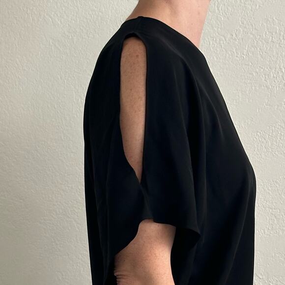 Saint Laurent Silk Split Sleeve Blouse Black FR 34 Flutter - Picture 5 of 11